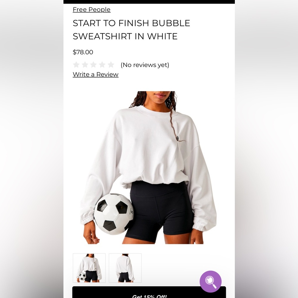 Free People
START TO FINISH BUBBLE SWEATSHIRT IN WHITE